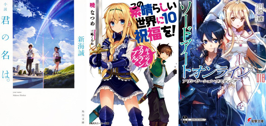 Ranking Japan Light Novel 2016 - Kimi no Na wa KonoSuba! Sword Art Online