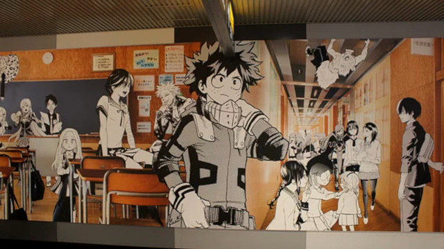 Tutti i protagonisti degli Shonen di Shueisha e Kodansha su un murale a Shibuya