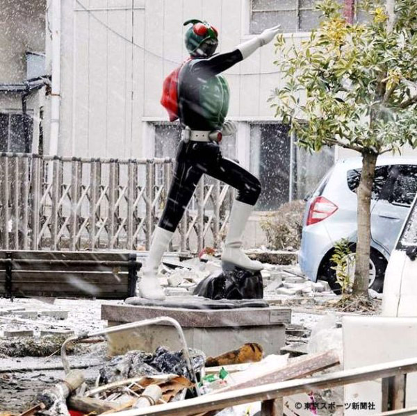 Kamen Rider stands tall after earthquake Kamen Rider stands tall after earthquake