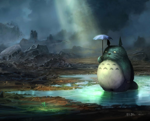 Totoro supports Japan Totoro supports Japan