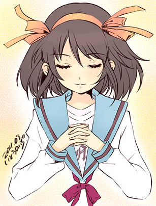 Haruhi Suzumiya prega per il Giappone Haruhi Suzumiya prega per il Giappone