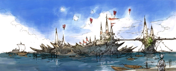 Final Fantasy XIV News 2.0 - 23 - New Area Map Artwork 11 - Limsa Lominsa PvP Floating Coliseum