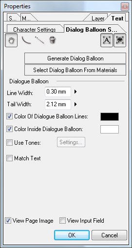 Manga Studio Debut - finestra proprietà balloon 2
