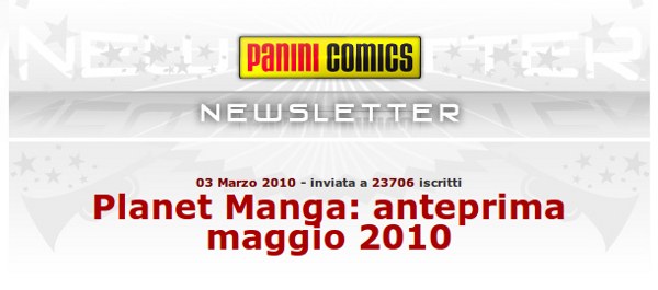 Newsletter Planet Manga