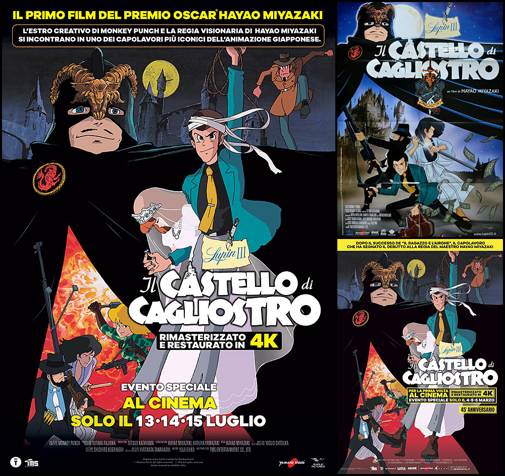 Le locandine italiane di Lupin III - Il castello di Cagliostro Le locandine italiane di Lupin III - Il castello di Cagliostro