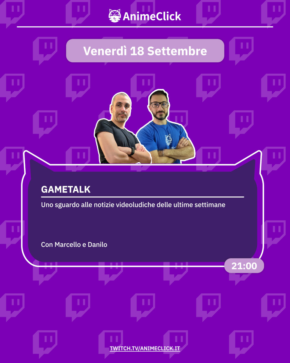 AnimeClick su Twitch: programma dal 14 al 20 settembre AnimeClick su Twitch: programma dal 14 al 20 settembre