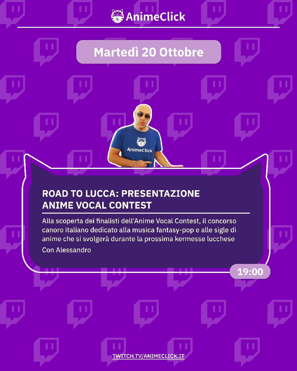 AnimeClick su Twitch: programma dal 19 al 25 ottobre