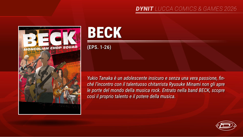 Lucca Comics 2026 - Beck per Dynit Lucca Comics 2026 - Beck per Dynit