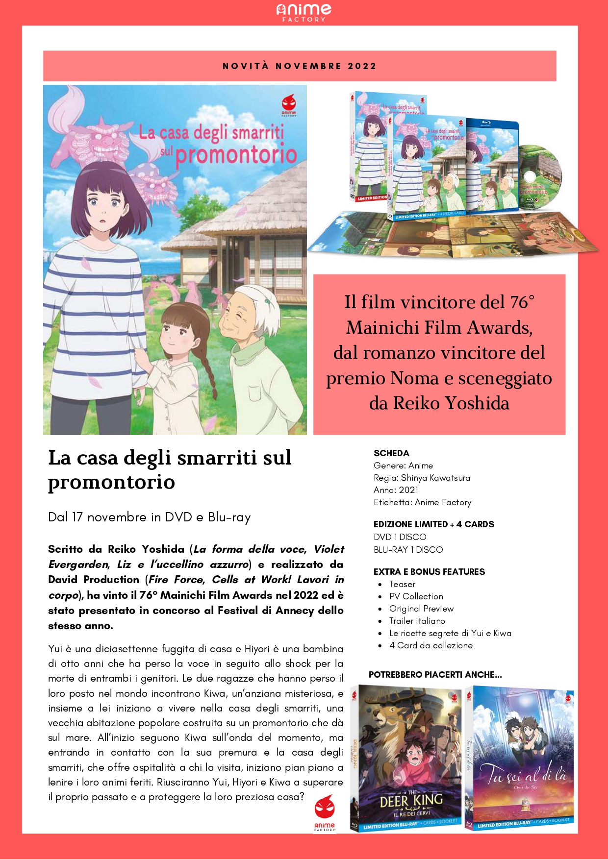 Dvd e Bluray le uscite Anime Factory di Novembre 2022 AnimeClick