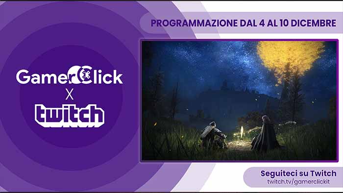 Gamerclick su Twitch: il programma dal 4 al 10 dicembre