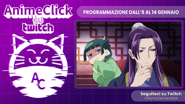 AnimeClick su Twitch: programma dall'8 al 14 gennaio