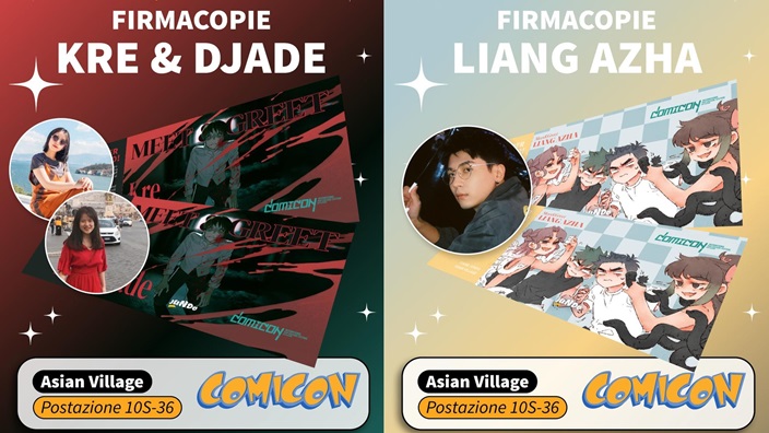 Napoli Comicon 2024: regole per i firmacopie di Kre & Djade e di Liang Azha, ospiti di Jundo