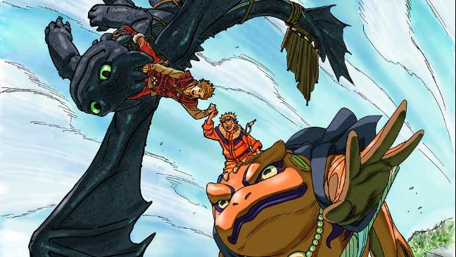 Collaborazione tra Naruto e Dragon Trainer e crossover tra Batman e Kagurabachi