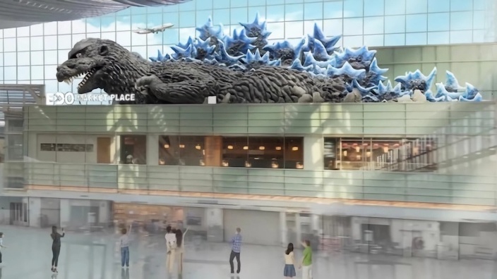 Godzilla conquista l'aeroporto di Tokyo: una statua da 40 metri accoglierà i turisti a Haneda Godzilla conquista l'aeroporto di Tokyo: una statua da 40 metri accoglierà i turisti a Haneda
