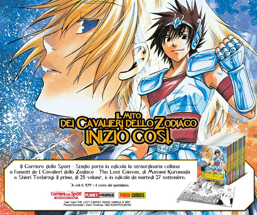 I cavalieri dello zodiaco - The Lost Canvas in edicola con il Corriere dello Sport I cavalieri dello zodiaco - The Lost Canvas in edicola con il Corriere dello Sport