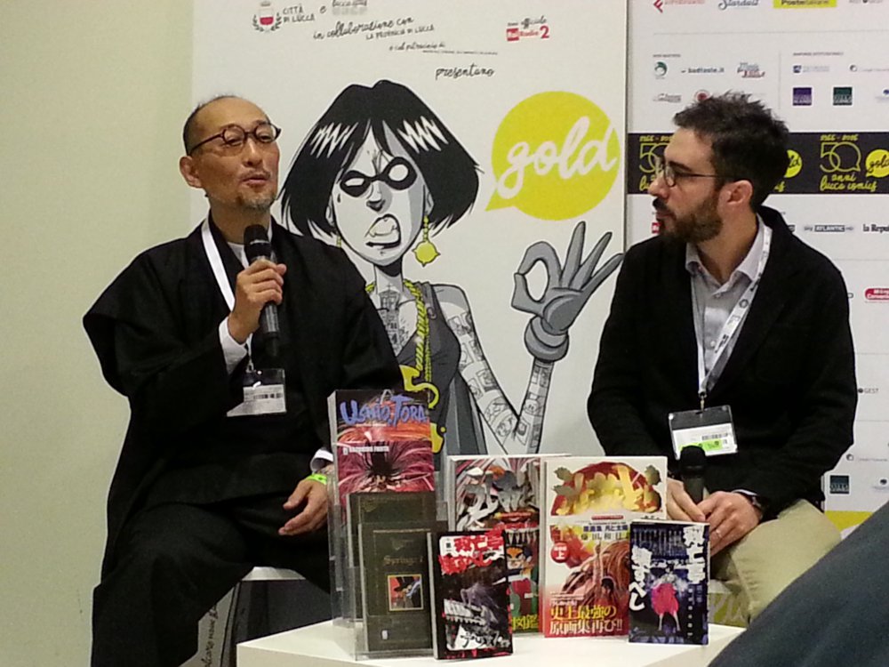 Kazuhiro Fujita al Press Cafè di Lucca Comics & Games 2016 Kazuhiro Fujita al Press Cafè di Lucca Comics & Games 2016
