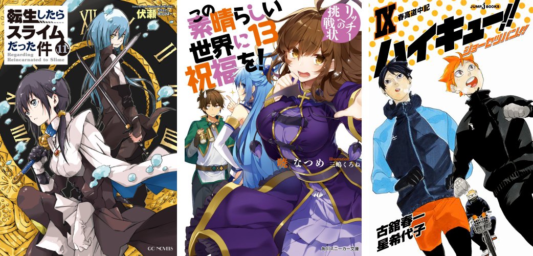 Tensei Shitara Slime Datta Ken 11 - KonoSuba! 13 - Haikyuu!! Shoutetsu-ban! 9 Tensei Slime 11 Konosuba 13 Haikyuu Shoutetsu 9