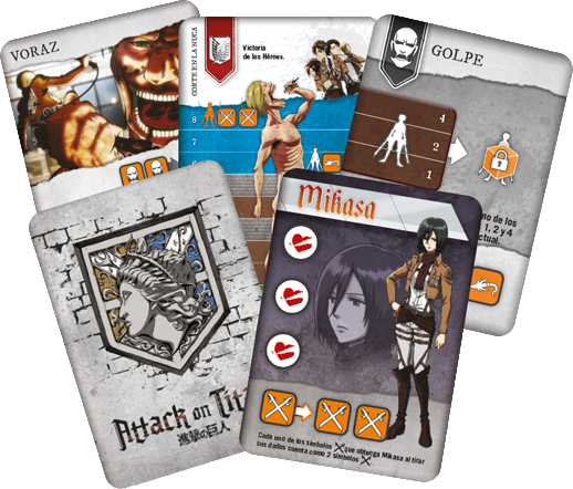Carte del gioco da tavolo di attacco di giganti Carte del gioco da tavolo di attacco di giganti