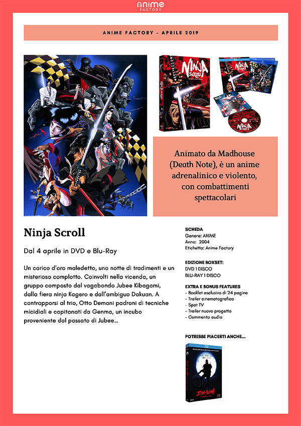 Ninja Scroll Blu-ray Yamato Video Ninja Scroll Blu-ray Yamato Video