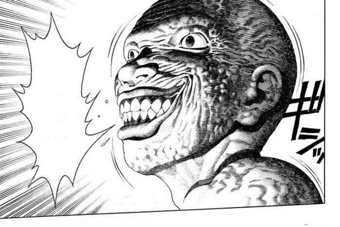 Tetsuya Tsutsui ama disegnare i personaggi malvagi: ecco il ghigno malvagio di uno dei personaggi di Reset