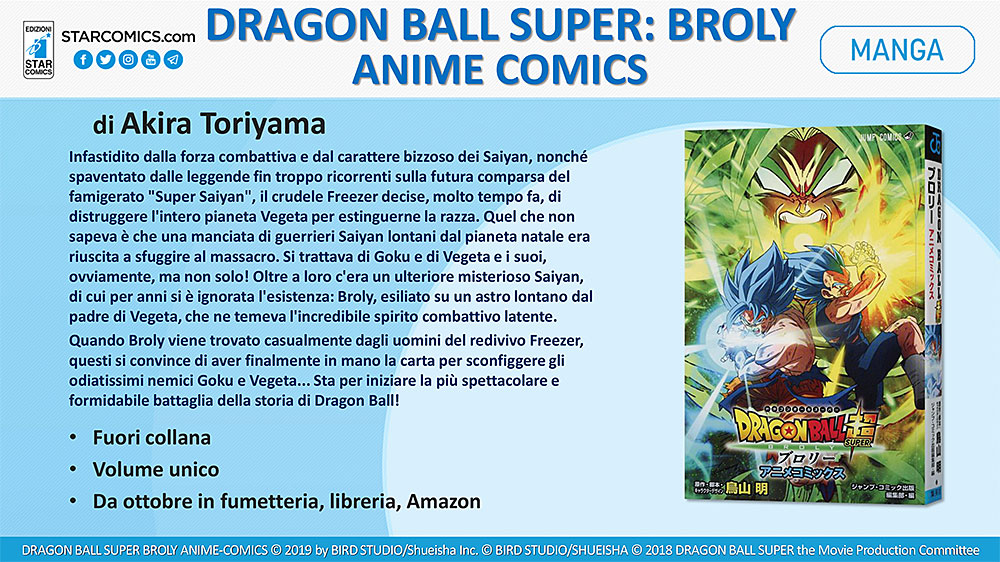 Dragon Ball Super: Broly Anime Comics, presentazione Star Comics
