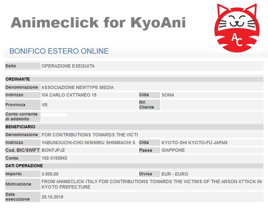 Kyoto Animation: 3.500 euro raccolti da AnimeClick con le aste di beneficenza Kyoto Animation: 3.500 euro raccolti da AnimeClick con le aste di beneficenza