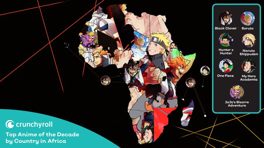Crunchyroll, gli anime più visti in Africa