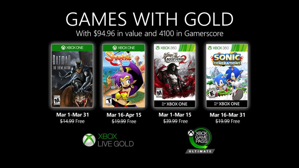 Annunciati i Games with Gold di Marzo 2020 Annunciati i Games with Gold di Marzo 2020
