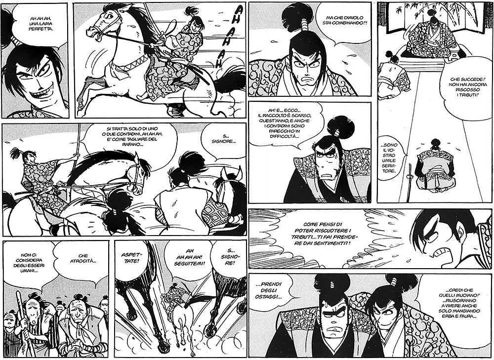 Le brutalità dei samurai nei confronti dei contadini nei manga di Sanpei Shirato