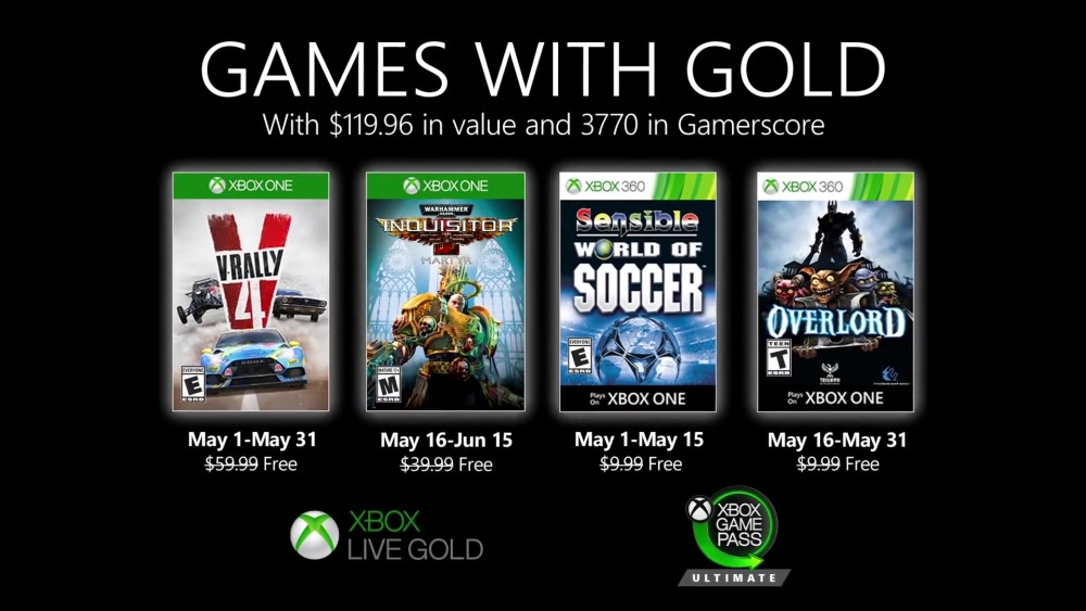 Microsoft ha svelato i Games with Gold di maggio 2020 Microsoft ha svelato i Games with Gold di maggio 2020
