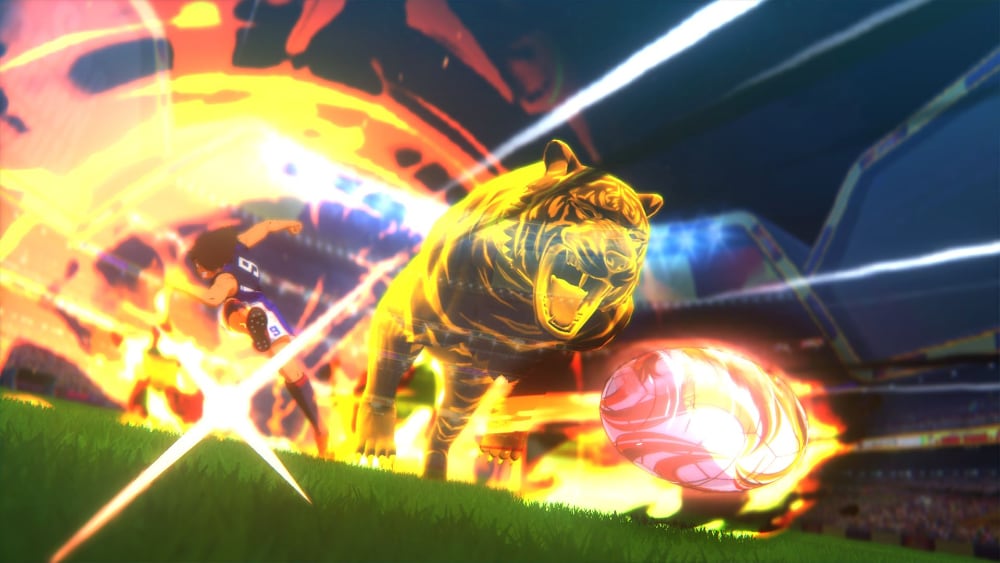 Il Tiger Shot di Kojiro Hyuga (Mark Lenders) in Captain Tsubasa: Rise of New Champions Il Tiger Shot di Kojiro Hyuga (Mark Lenders) in Captain Tsubasa: Rise of New Champions