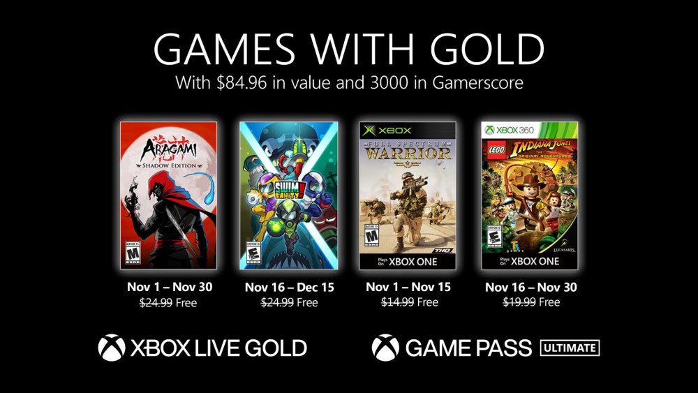 Ecco i Games With Gold di novembre 2020 Ecco i Games With Gold di novembre 2020