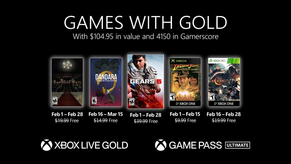 Annunciati i Games With Gold di febbraio 2021 Annunciati i Games With Gold di febbraio 2021