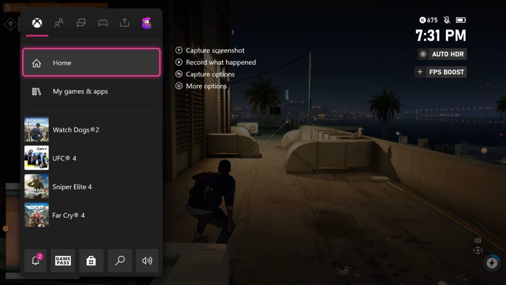 In caso di attivazione di FPS Boost e Auto HDR apparirà un'indicazione in alto a destra In caso di attivazione di FPS Boost e Auto HDR apparirà un'indicazione in alto a destra