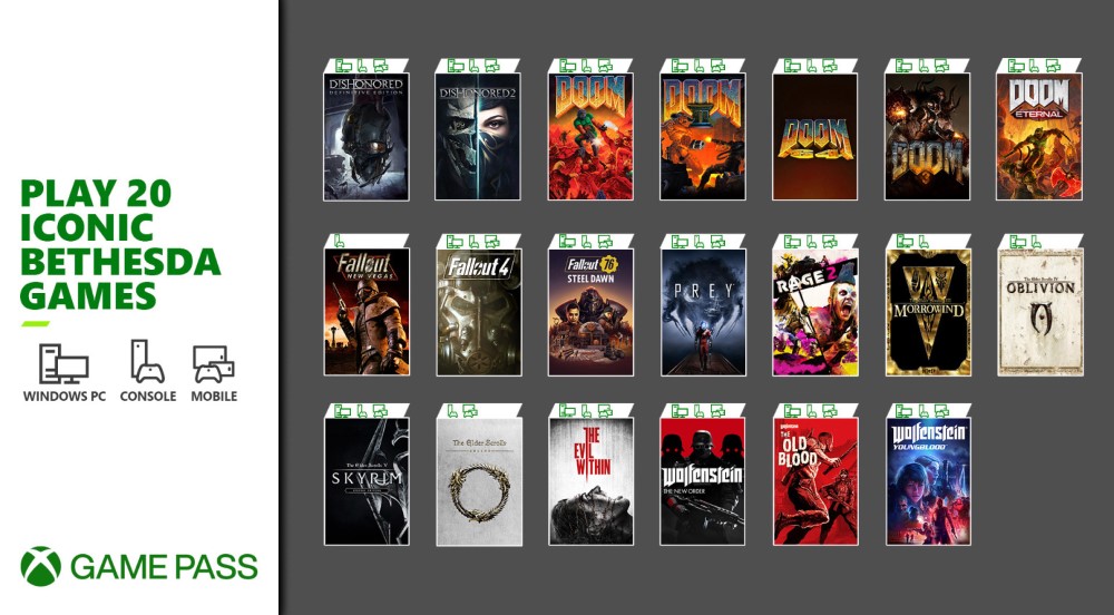 Bethesda sbarca sull'Xbox Game Pass con 20 giochi Bethesda sbarca sull'Xbox Game Pass con 20 giochi