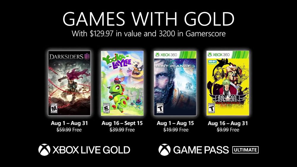 Annunciati i Games With Gold di agosto 2021 Annunciati i Games With Gold di agosto 2021