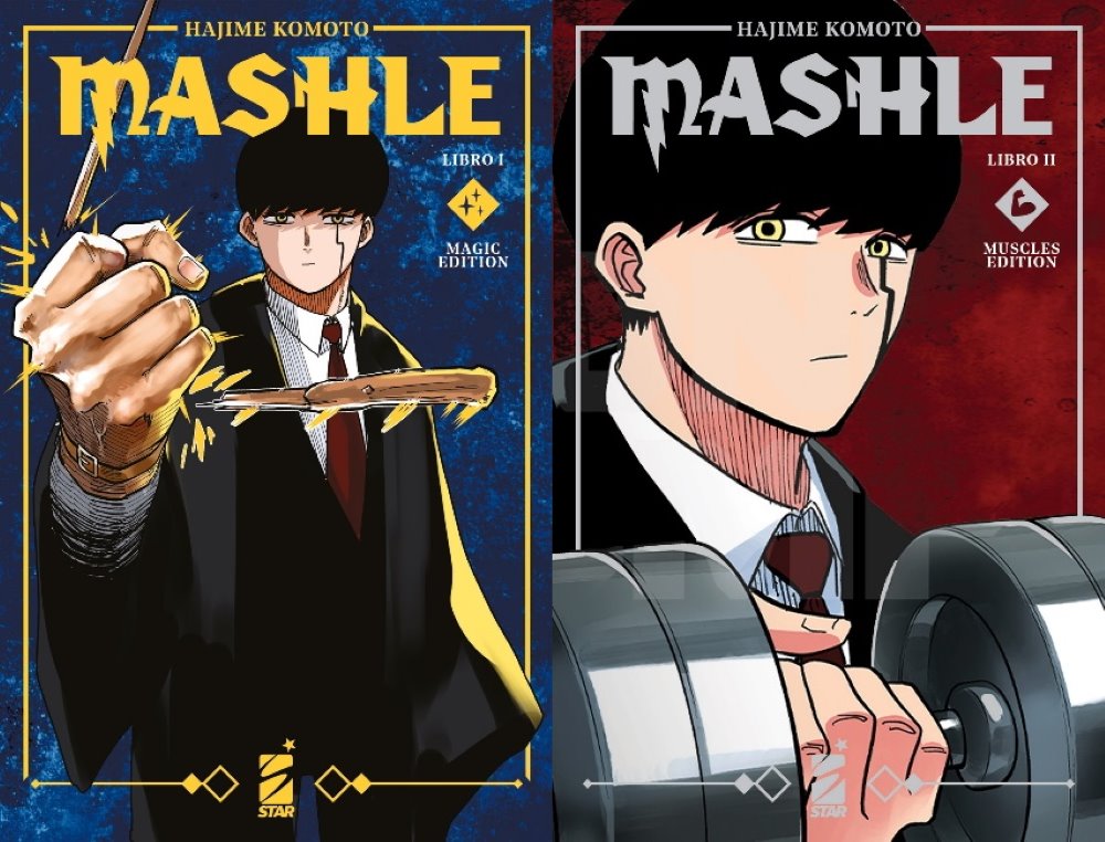 Cover variant dei primi 2 volumi di Mashle Cover variant dei primi 2 volumi di Mashle
