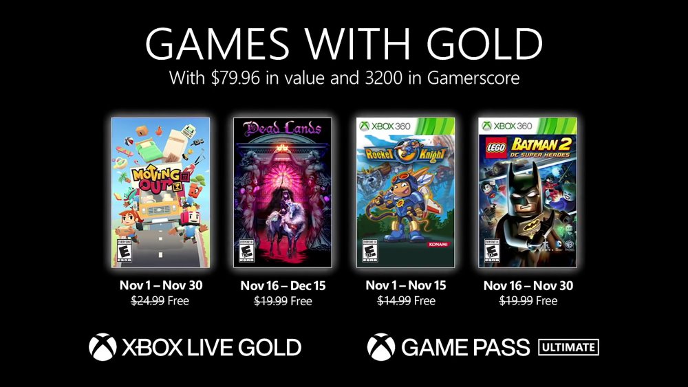Ecco i Games With Gold di novembre 2021 Ecco i Games With Gold di novembre 2021