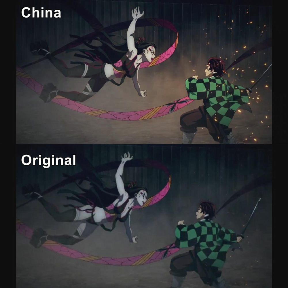 Demon slayer: ecco come hanno censurato l'anime in Cina Demon slayer: ecco come hanno censurato l'anime in Cina