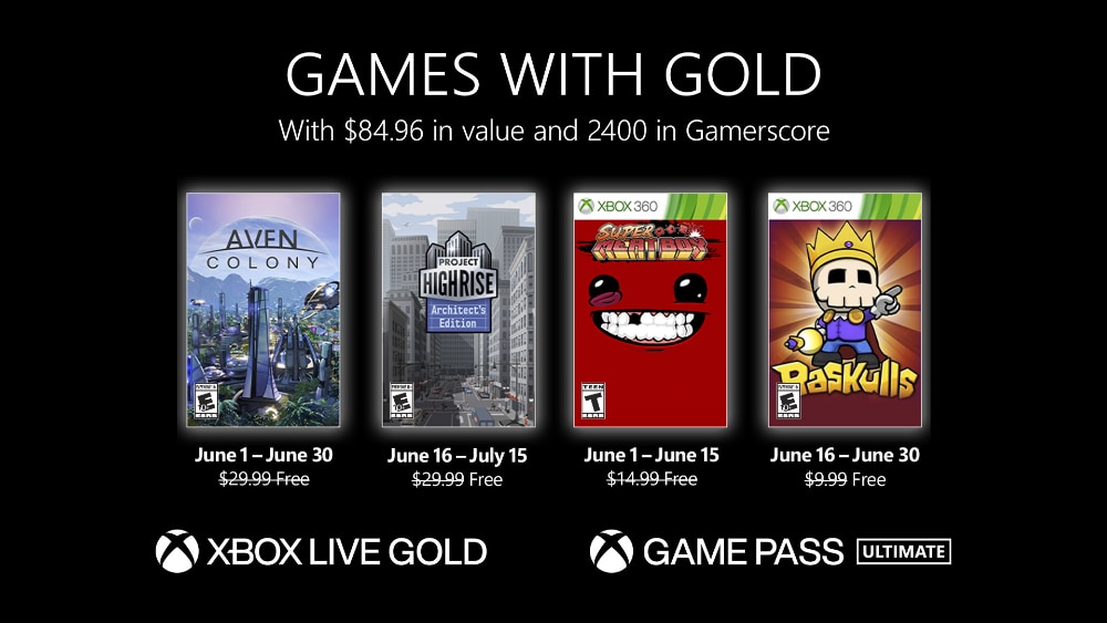 Annunciati i Games With Gold di giugno 2022 Annunciati i Games With Gold di giugno 2022