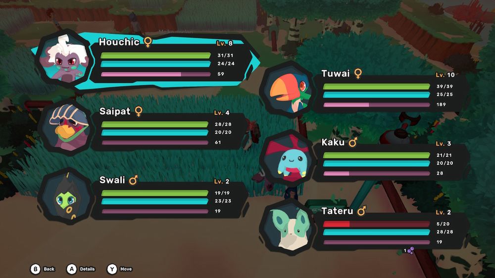 La squadra a inizio gioco, con le barre di vita, stamina ed esperienza. 2022090712083700-117985627744B8365340BE2EB3239932.jpg
