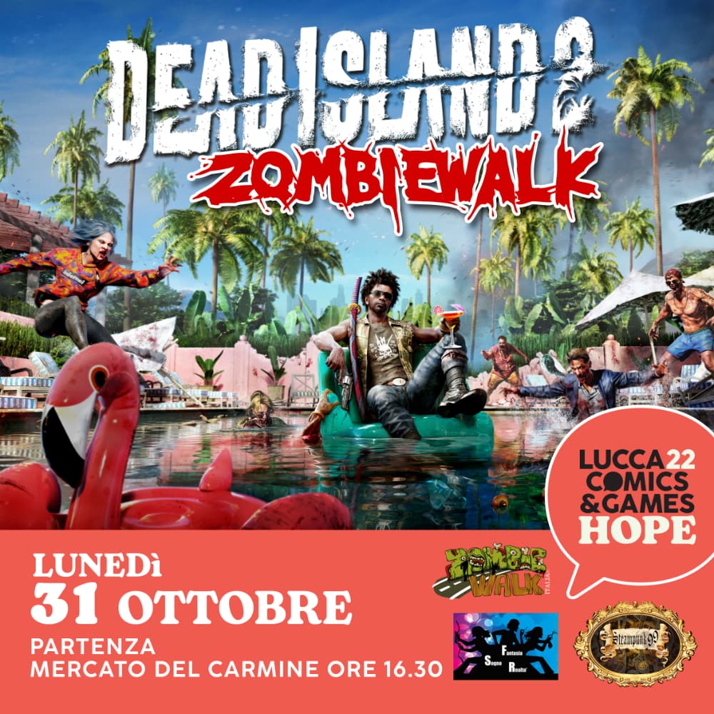 Plaion ha organizzato una Zombie Walk a Lucca Comics & Games 2022 per promuovere Dead Island 2 Plaion ha organizzato una Zombie Walk a Lucca Comics & Games 2022 per promuovere Dead Island 2