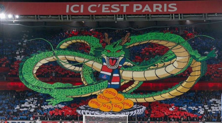 La coreografia del PSG a tema Dragon Ball