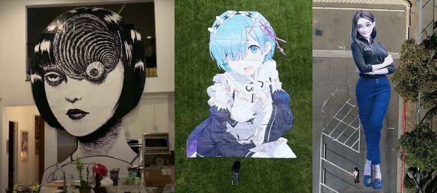 Artista realizza waifu di dimensioni impressionanti