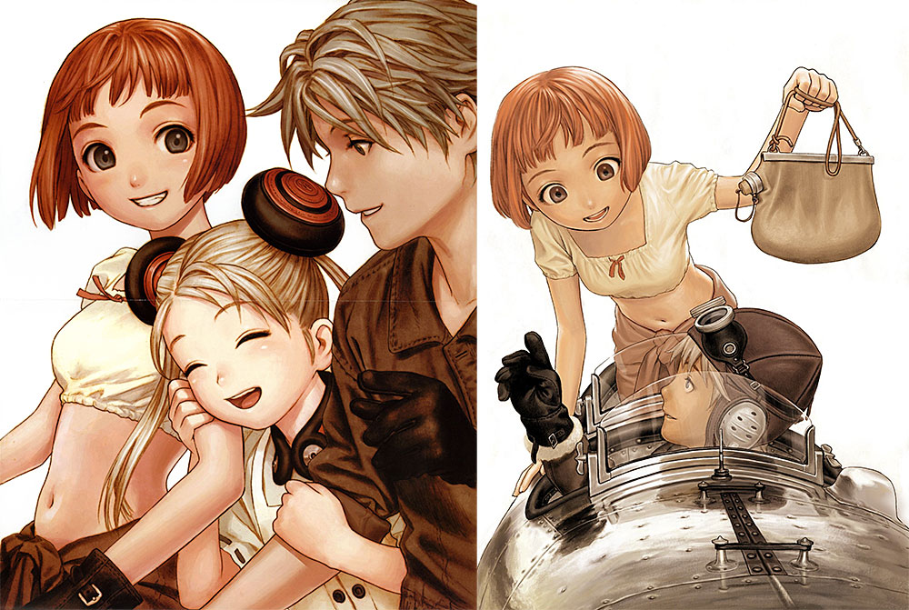 Due locandine di Last Exile, incentrate sui protagonisti della serie