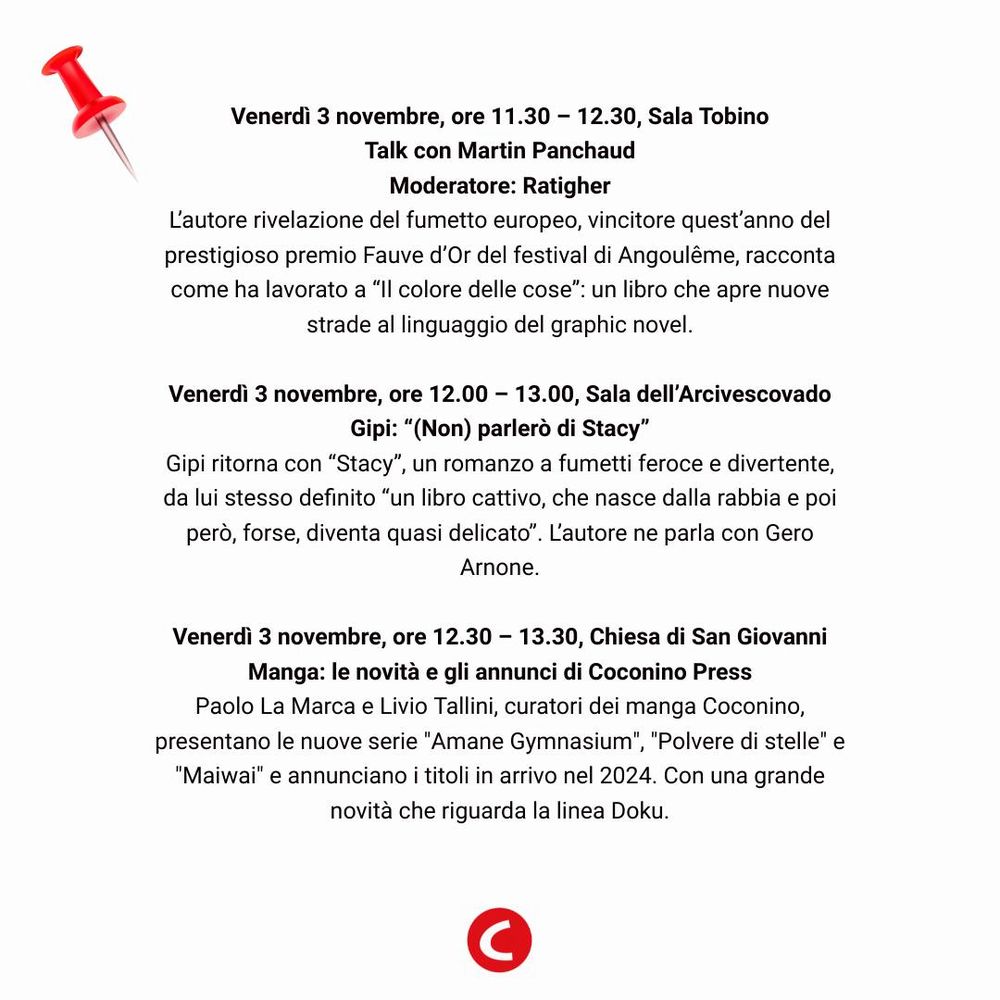 Lucca Comics 2023: tutti gli incontri di Coconino Press Lucca Comics 2023: tutti gli incontri di Coconino Press