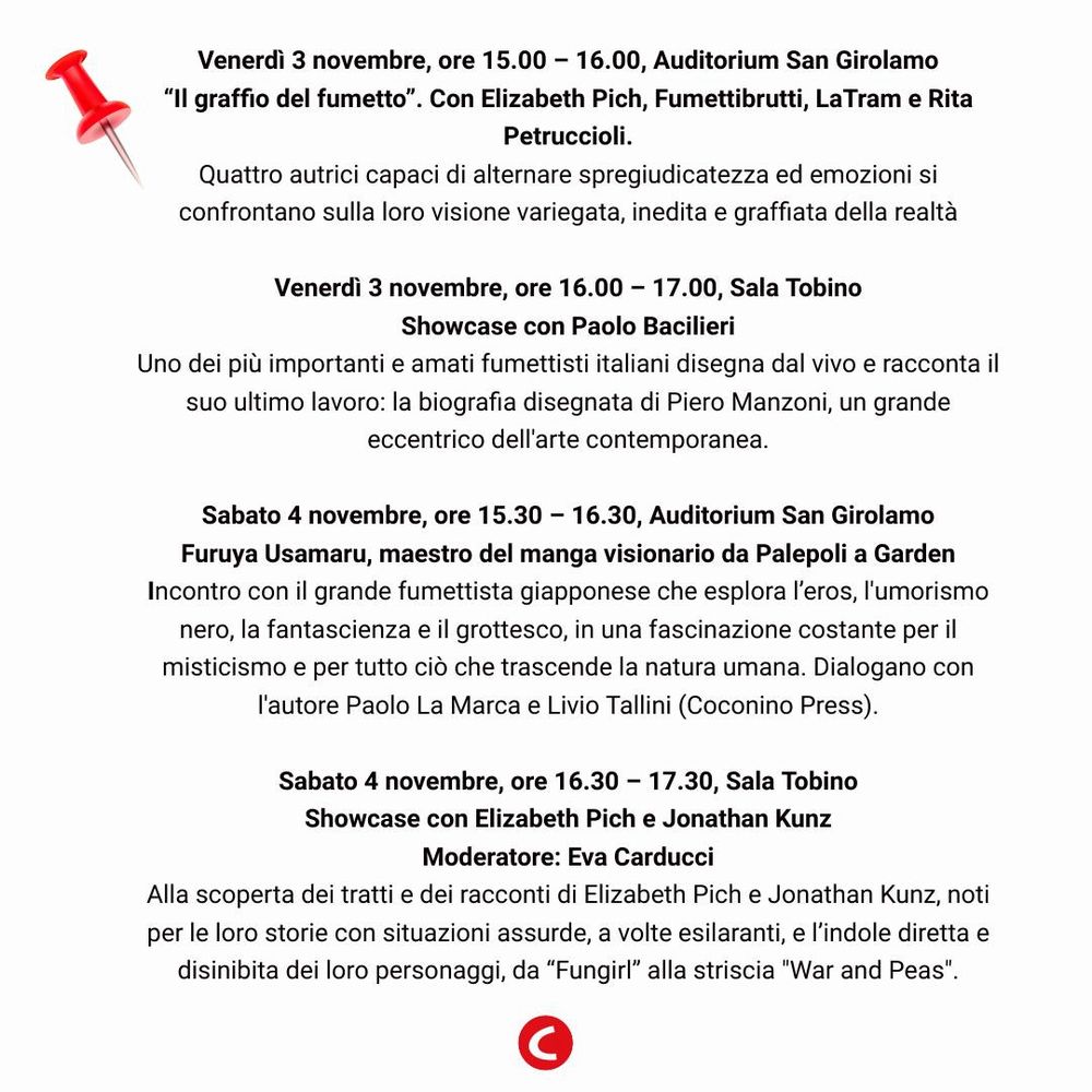 Lucca Comics 2023: tutti gli incontri di Coconino Press Lucca Comics 2023: tutti gli incontri di Coconino Press