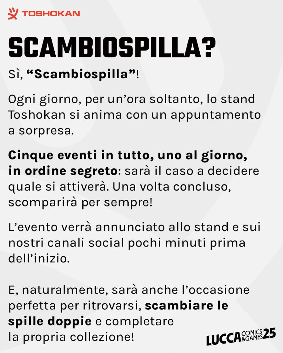 Lucca Comics & Games 2025: firmacopie e programma di Toshokan