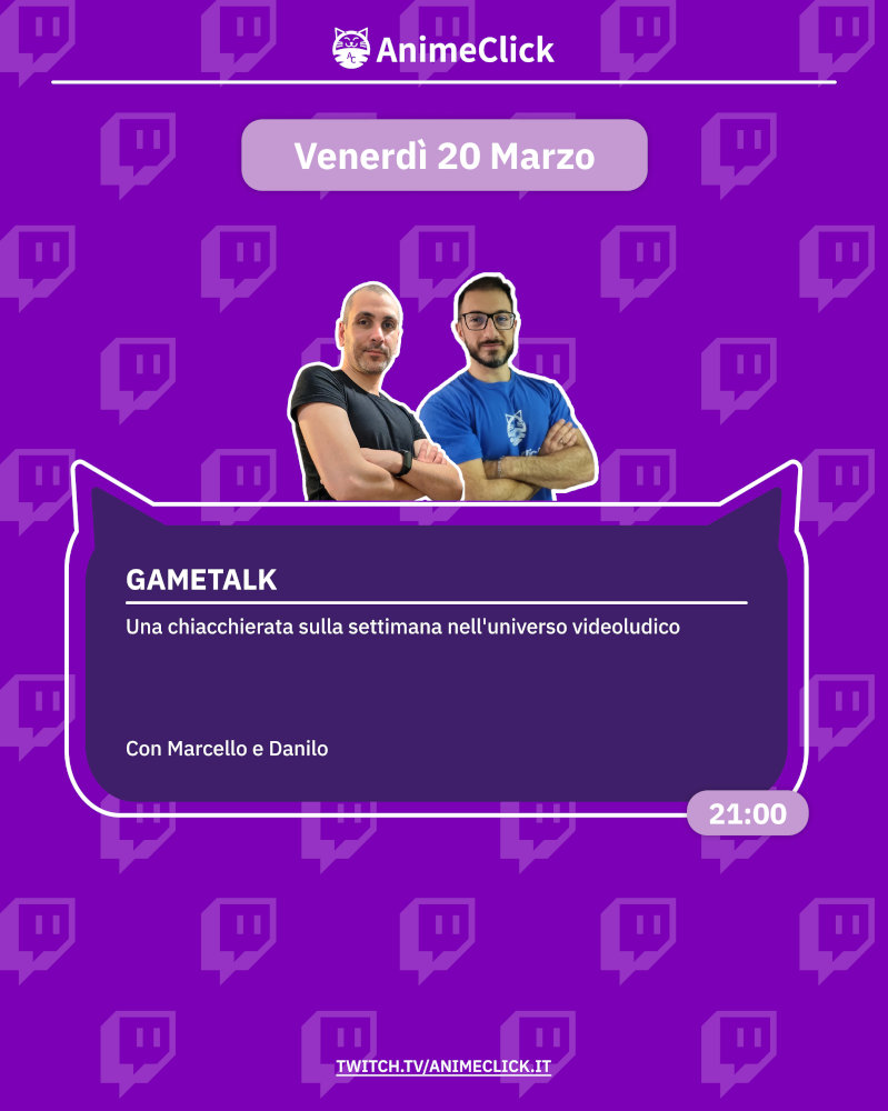 AnimeClick su Twitch: programma dal 16 al 22 marzo