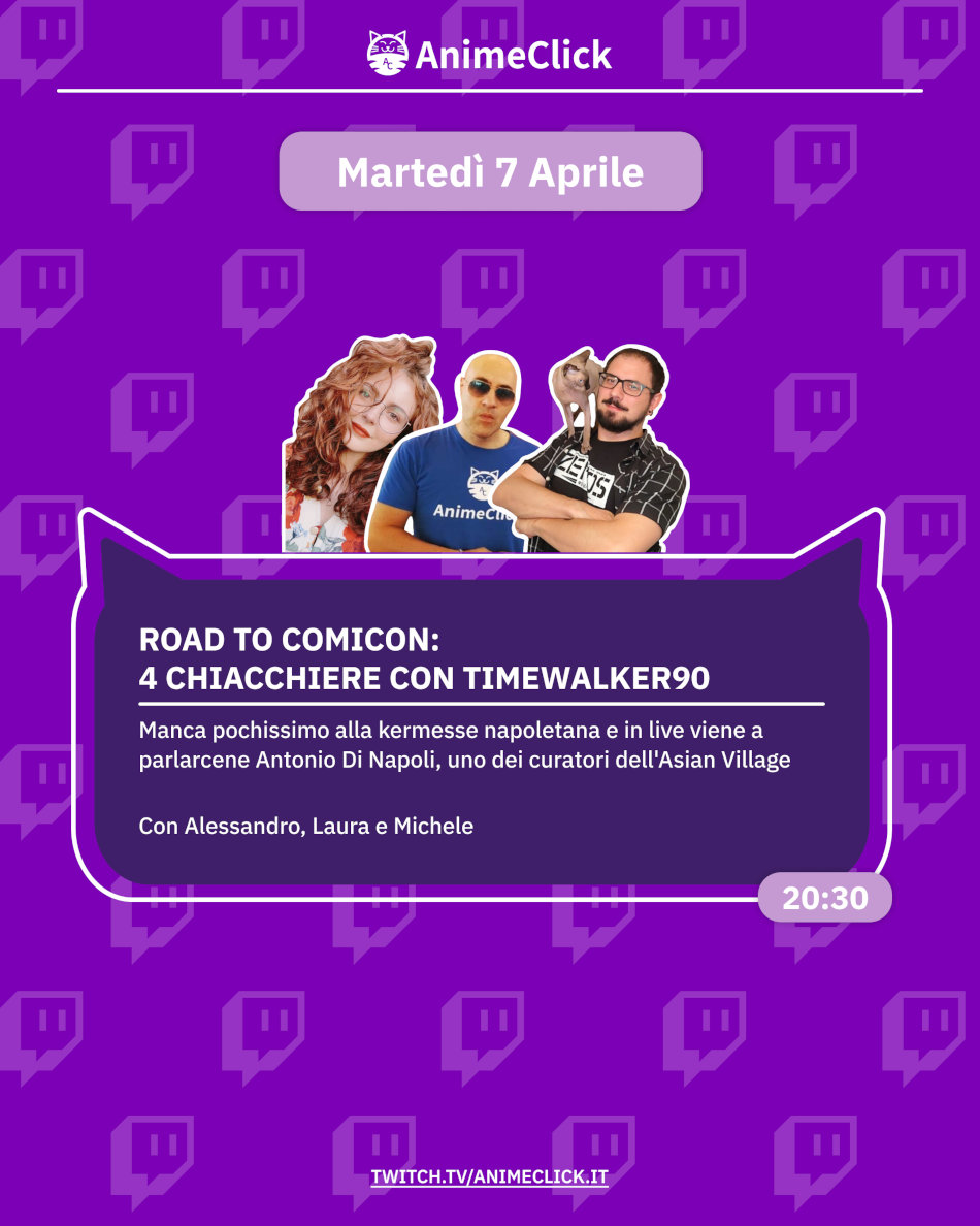 AnimeClick su Twitch: programma dal 6 al 12 aprile